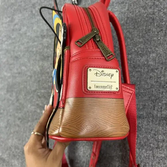 Disney Loungefly Pinocchio Marionette Backpack Red Wishes Do Come True Vacations